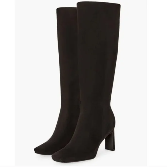 NWOB JustFab Evelyn Heeled Boot (Size 9.5) Mid-Calf Faux Suede Boot - Picture 4 of 12